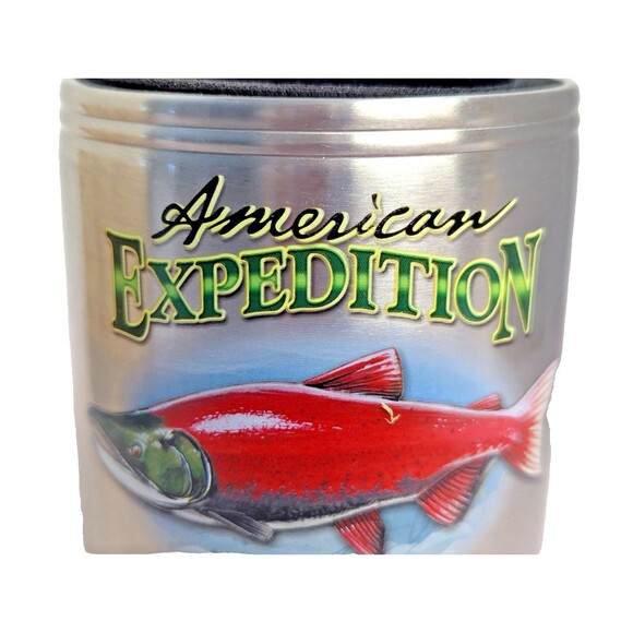American Expedition Stainless Steel Can Cooler Angler Series Salmon Fishing Gift - Picture 7 of 9